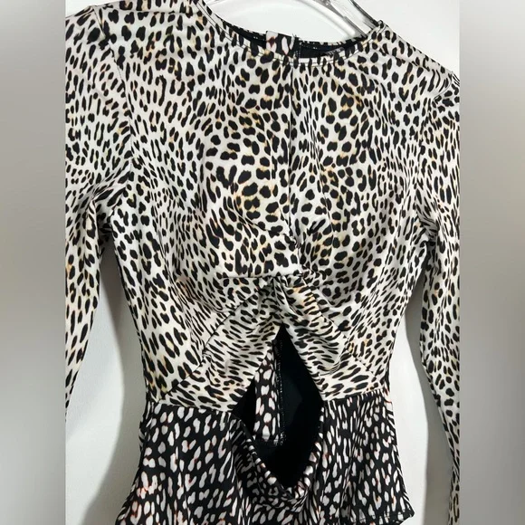 NWT HURLEY One Piece Leopard Print Long Sleeve Bathing Suit RASH GUARD - Picture 3 of 7